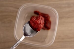 Defrosted tomato paste